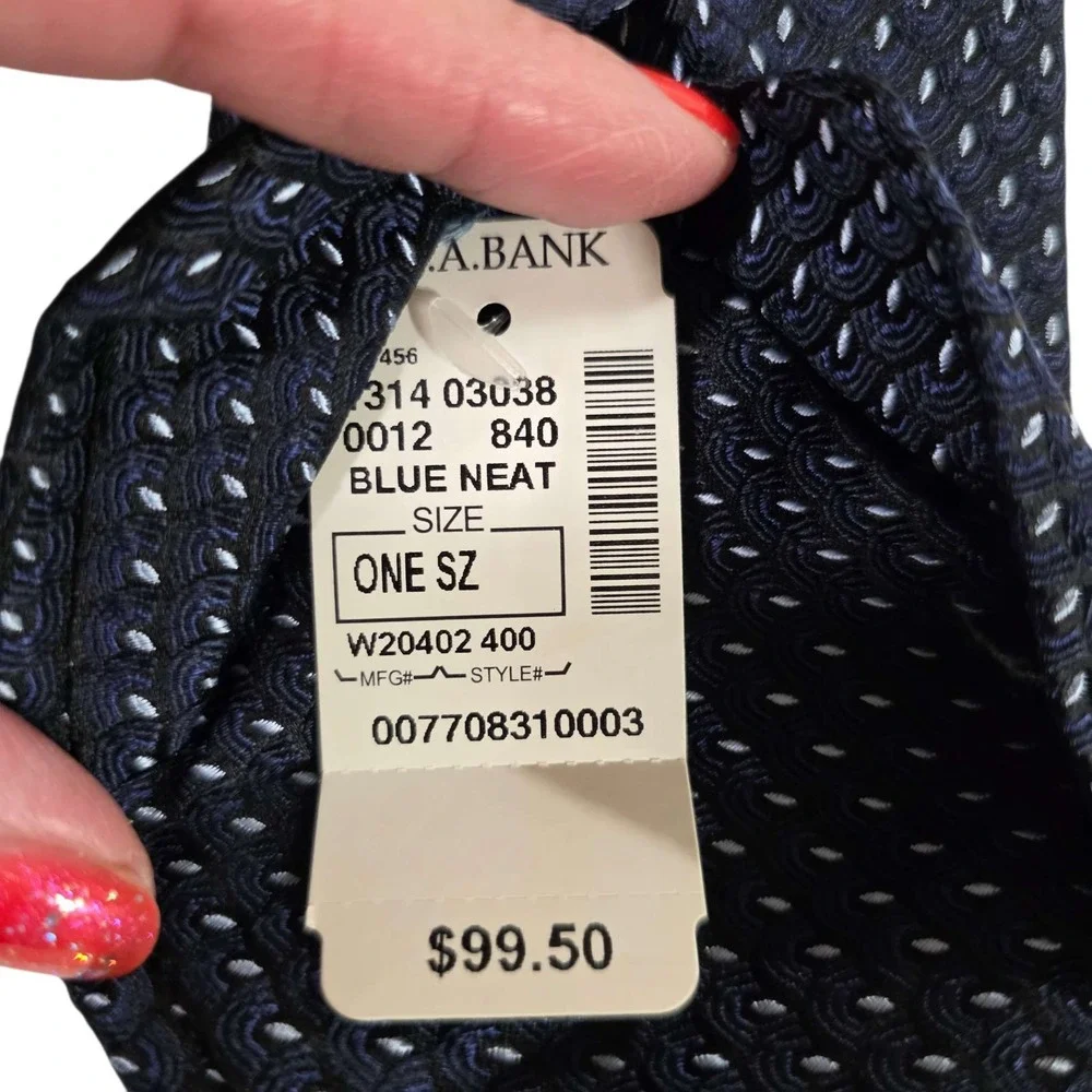 JOS. A. BANK Silk‎ Tie Micro Dot Pattern Classic Necktie Blue Men's New